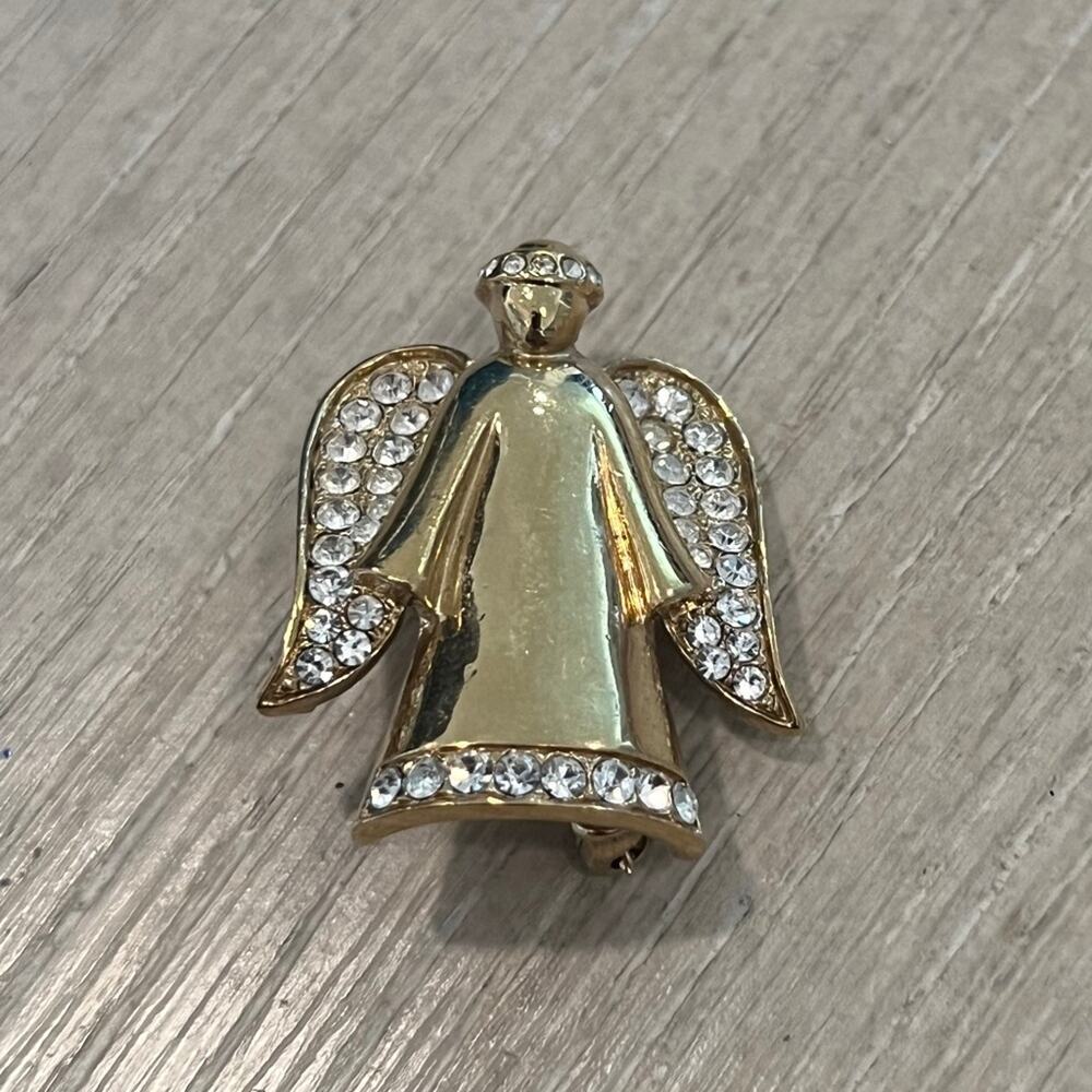 Vintage Monet Gold Angel Brooch